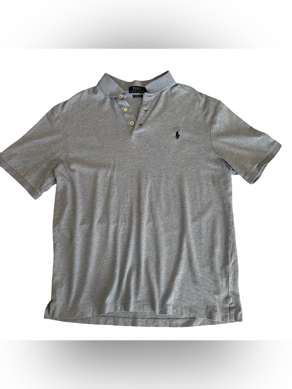 Polo Ralph Lauren Blue Knit Polo Shirt Classic Fit Size Large Preppy Golf